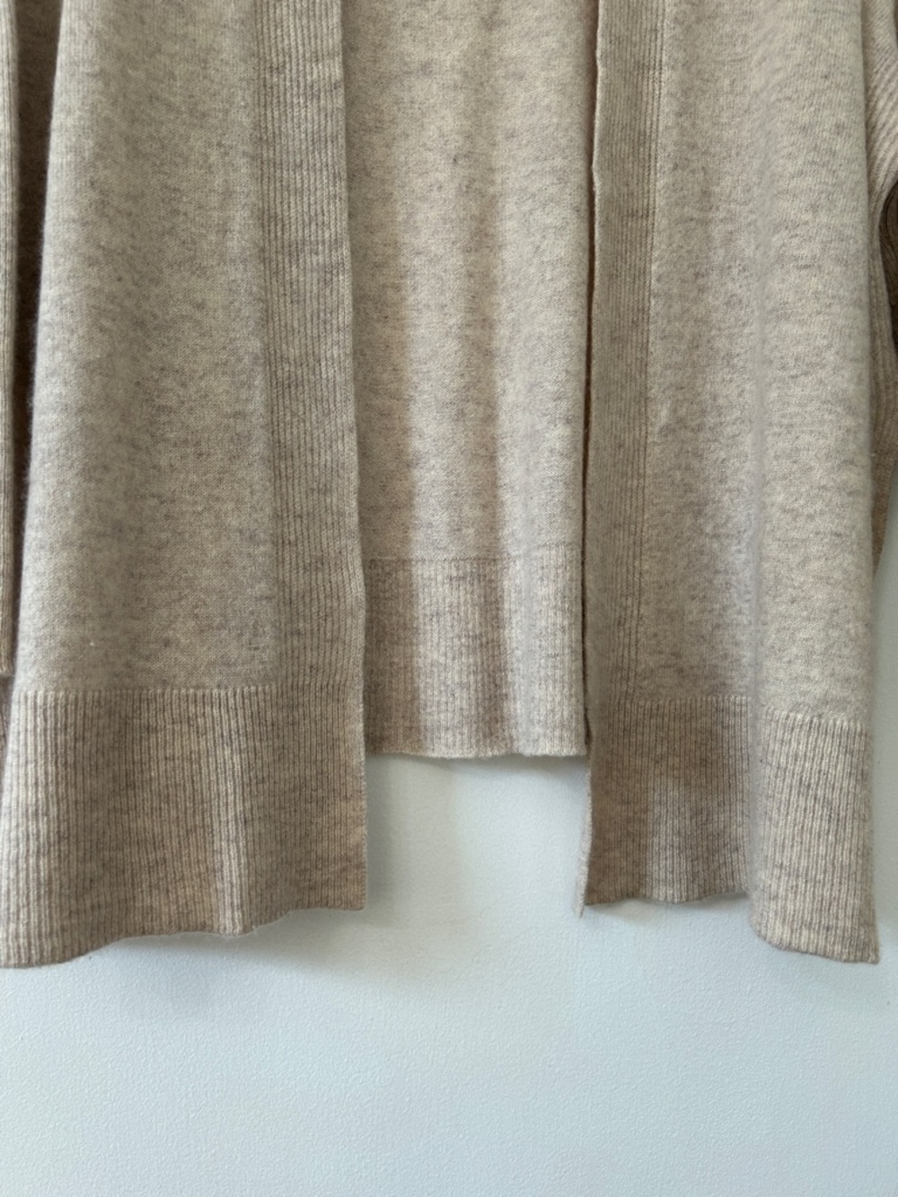 Pure Collection Cashmere Sweater Women's Medium Open Front Luxury Beige Cardigan - Picture 16 of 16
